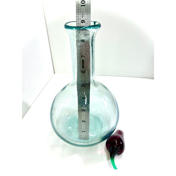 Art Glass Carafe Decanter - Red Chili Pepper Stopper, 1L Made in Spain - VTG 90s - Picture 9 of 9